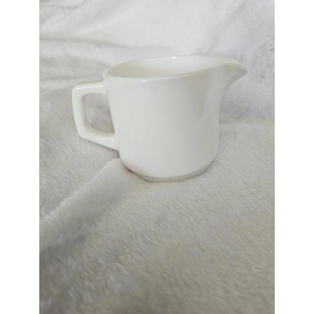Vintage Arcopal France Restaurant Milk Glass Creamer 2.5" White Jug Pitcher Look